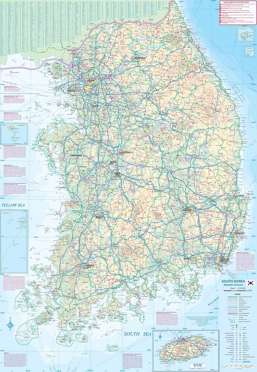 South Korea & Seoul Travel & Reference Map by ITMB - Map