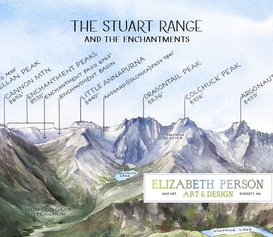 Stuart Range & The Enchantments - Watercolor by Elizabeth Person