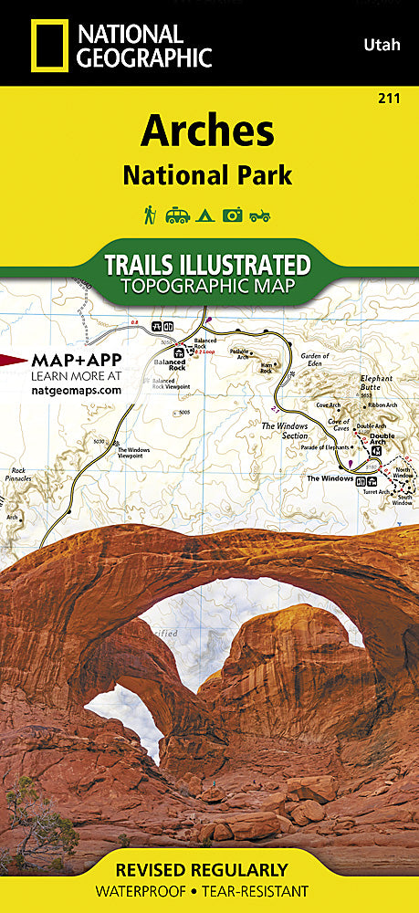 Arches National Park Trails Illustrated Topographic Map #211 by National Geographic - Cover