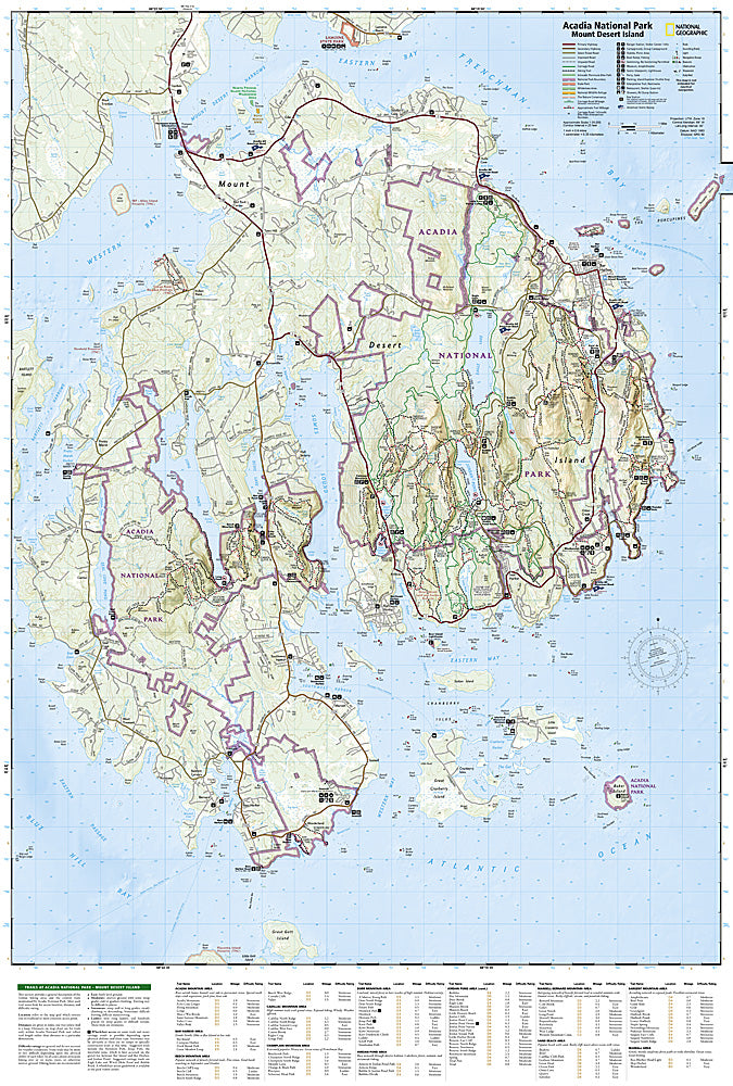 Acadia National Park Trails Illustrated Topographic Map #212 - Map Detail