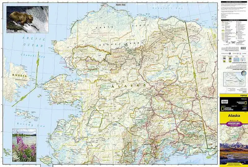 Alaska Adventure Travel Map #3117 by National Geographic - Map Detail