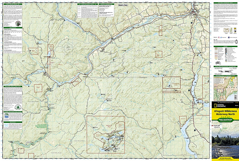 Allagash Wilderness Waterway North Trails Illustrated Map #400 - Map Detail