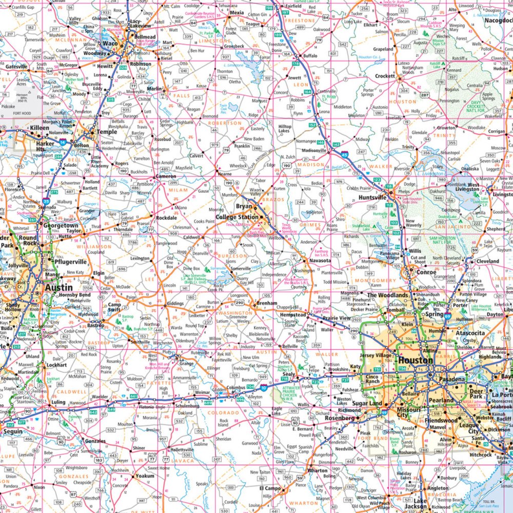 Texas State Highway Folded Map by Rand McNally (Easy to Read) - Map Detail