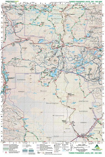 Three Fingered Jack, OR - Green Trails Map #589