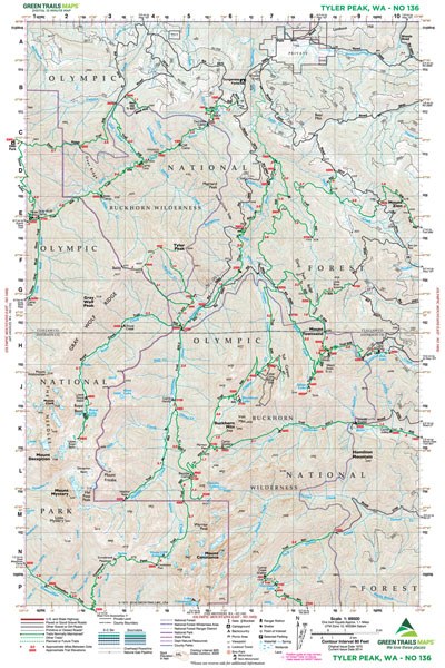 Tyler Peak, WA - Green Trails Map #136
