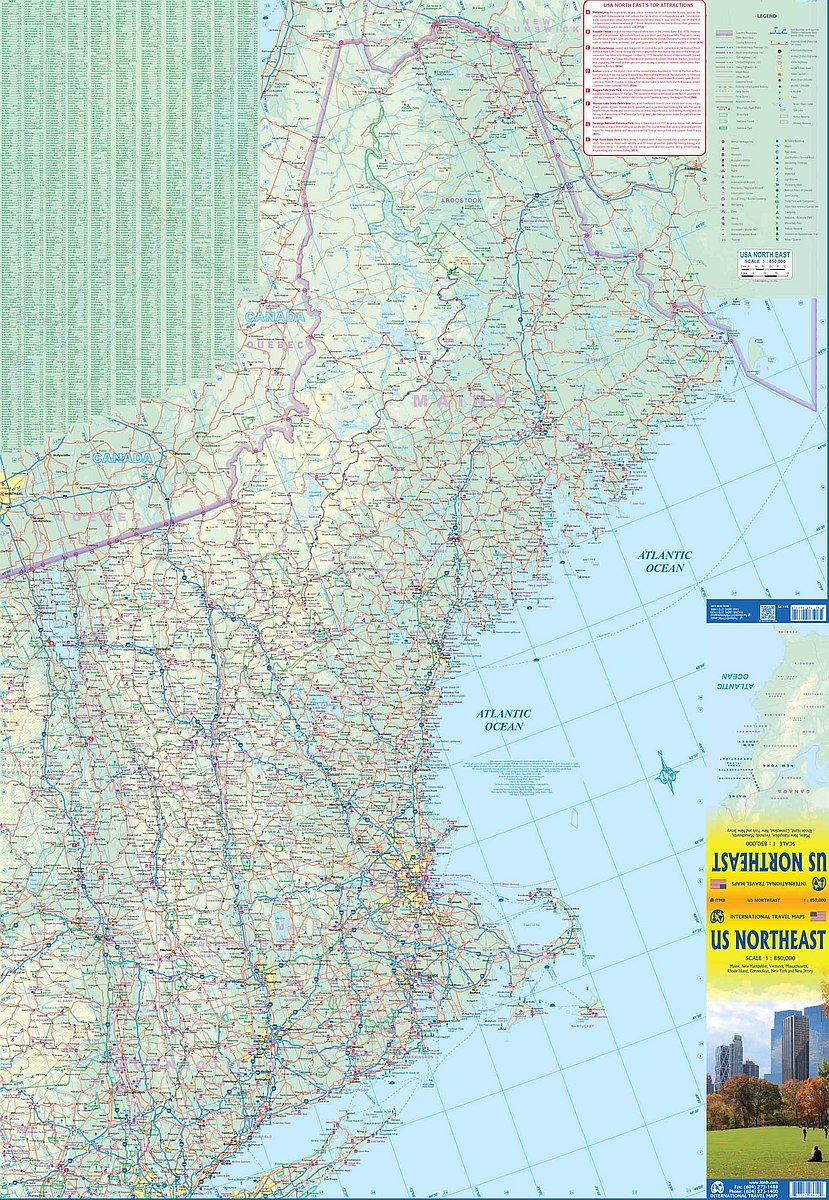 Northeastern U.S. Travel & Reference Map by ITMB - North Map