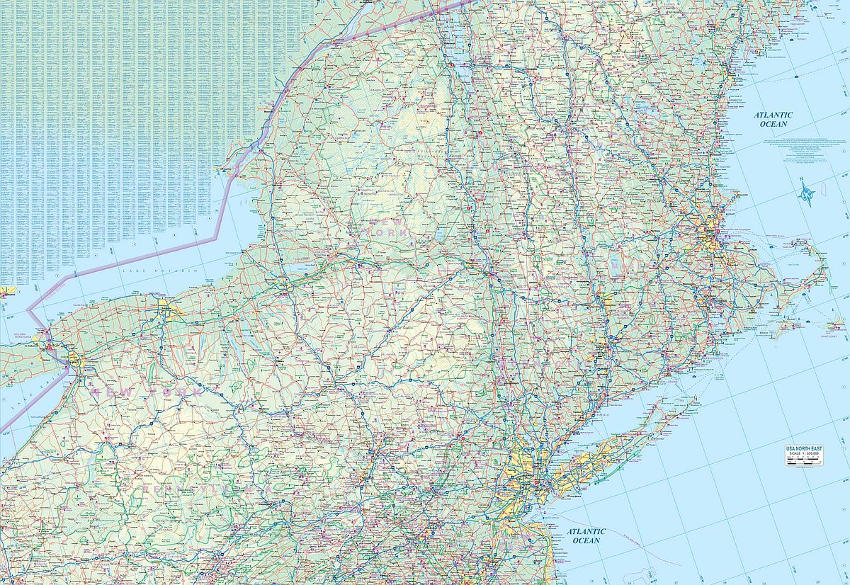 Northeastern U.S. Travel & Reference Map by ITMB - South Map