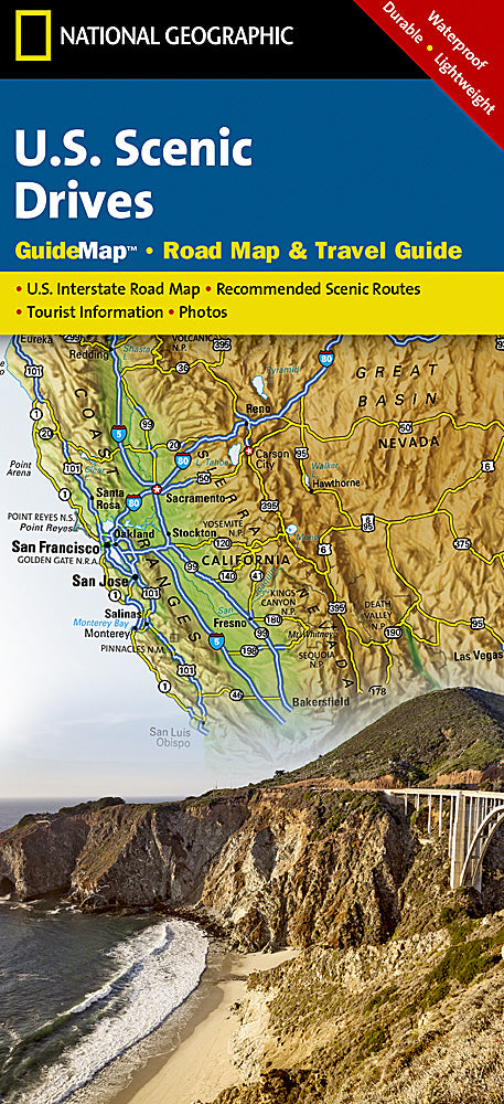 U.S. Scenic Drives Road Map & Guide by National Geographic - Cover 1