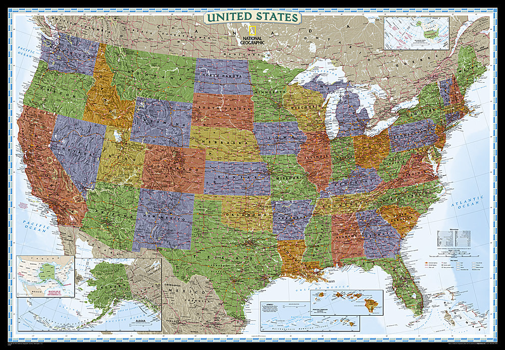United States Wall Map - Decorator Series by National Geographic