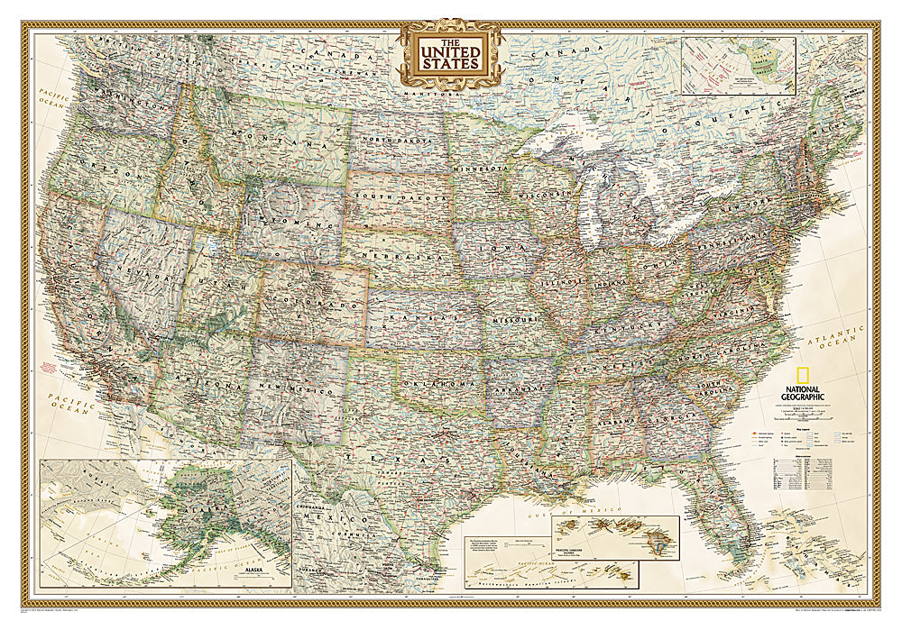 United States Wall Map by National Geographic - Executive Series