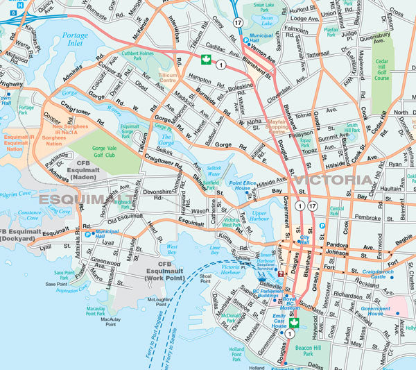 Vancouver Island FastTrack Road Map by MapArt Publishing - Map Detail