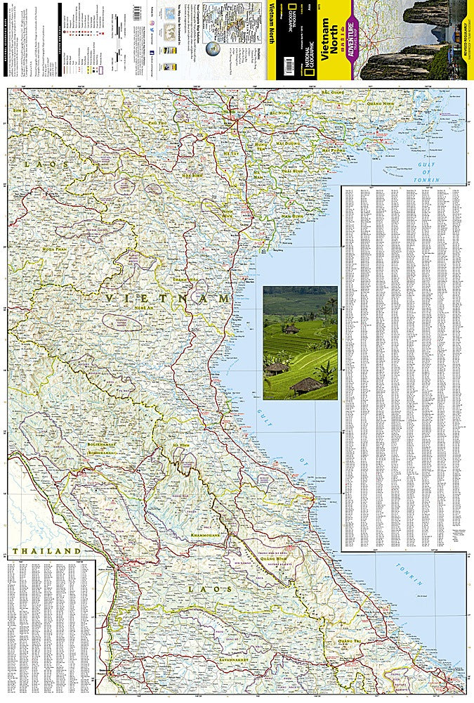 Vietnam North Adventure Travel Map by National Geographic - Map Detail