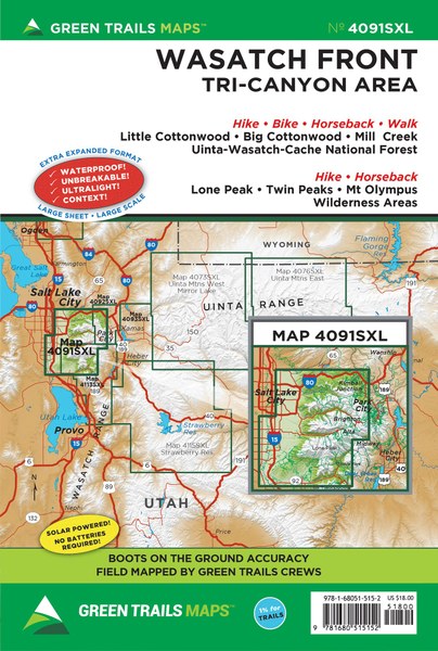 Wasatch Front trail map