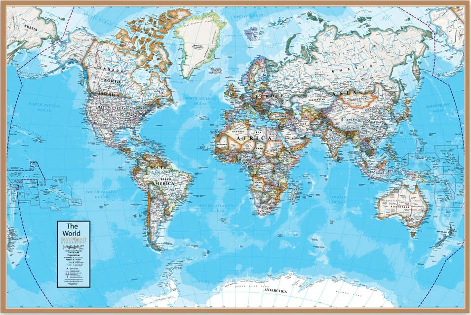World Contemporary Style Wall Map