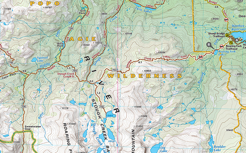 Wind River Range South Hiking Map