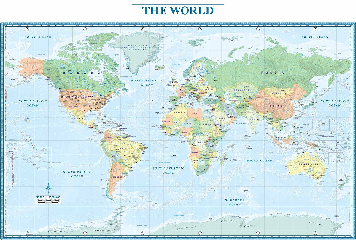 World Folded Map & Country Flag Reference Graphic by ITMB - Map Image