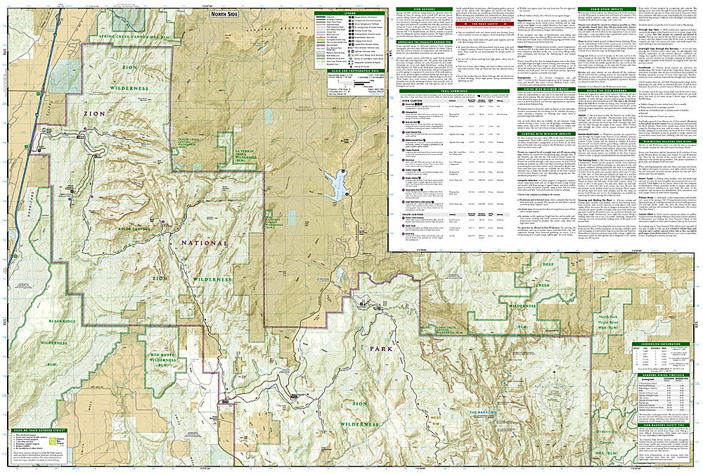Zion National Park Trails Illustrated Topographic Map #214 - Map Detail
