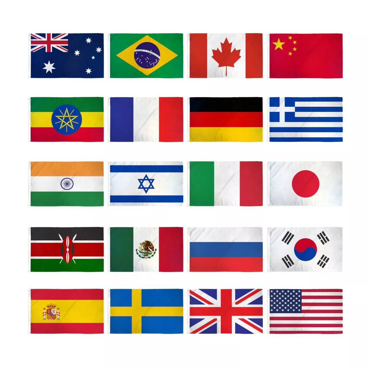 Polyester 5' by 3' Country Flags (A-G)