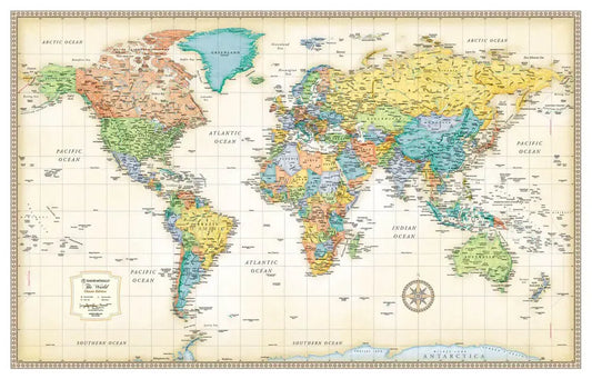 Political World Map - Beige