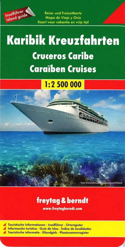 Caribbean Cruise Map by Freytag & Berndt