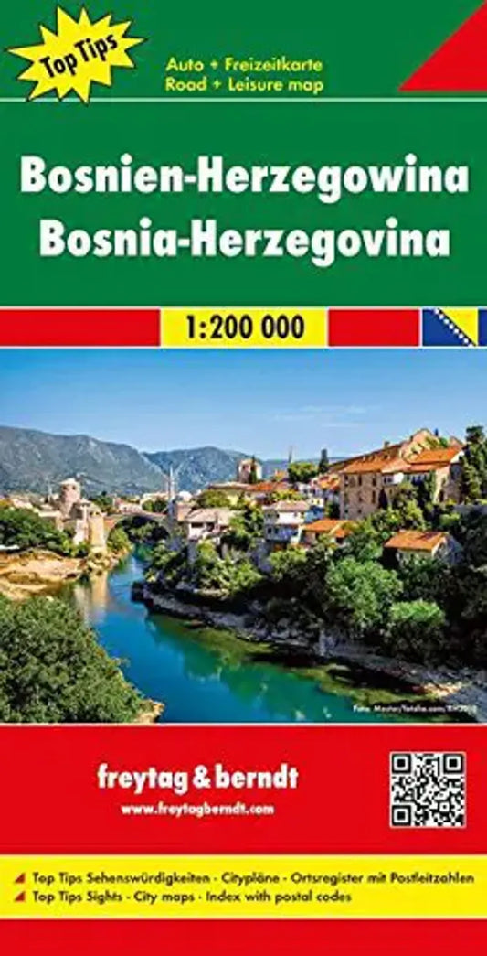 Bosnia Herzegovina Map by Freytag & Berndt