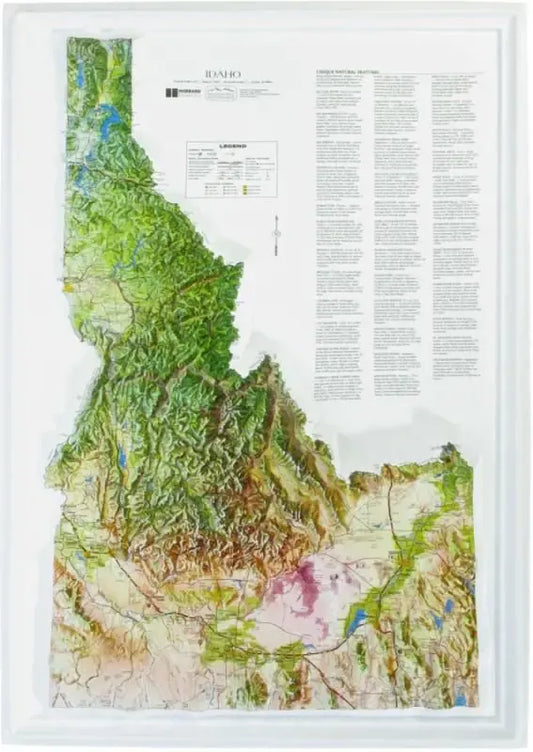Idaho Raised Relief Map