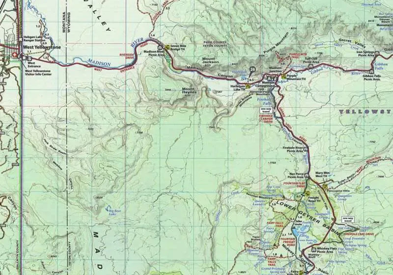 Yellowstone Hiking Map