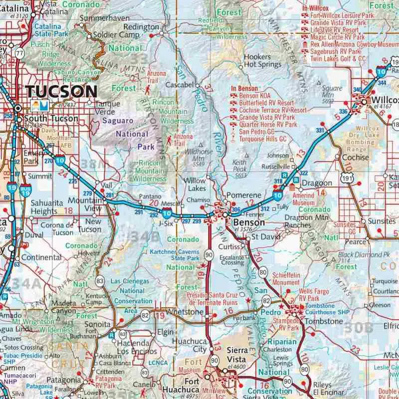 Arizon Fun Map Arizona Recreation Map – Metsker Maps