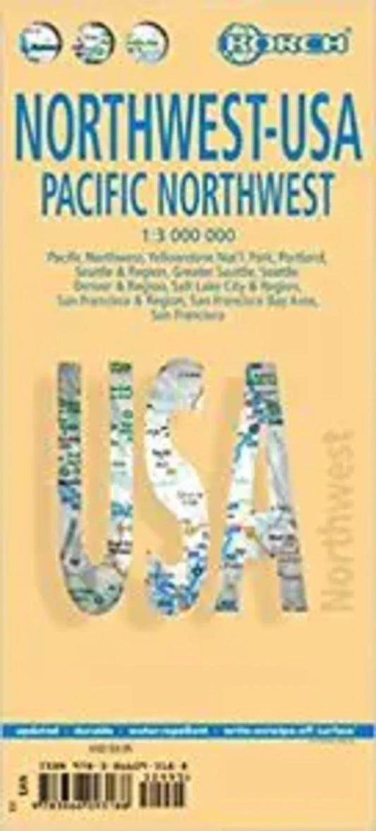 Pacific Northwest Laminated Road Map by Borch