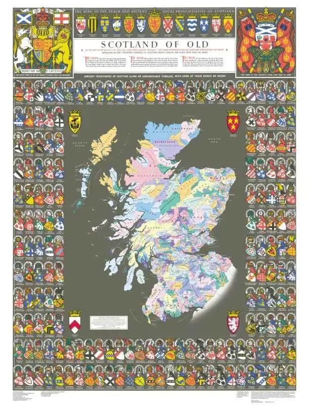 Scotland of Old Map, Clans Map