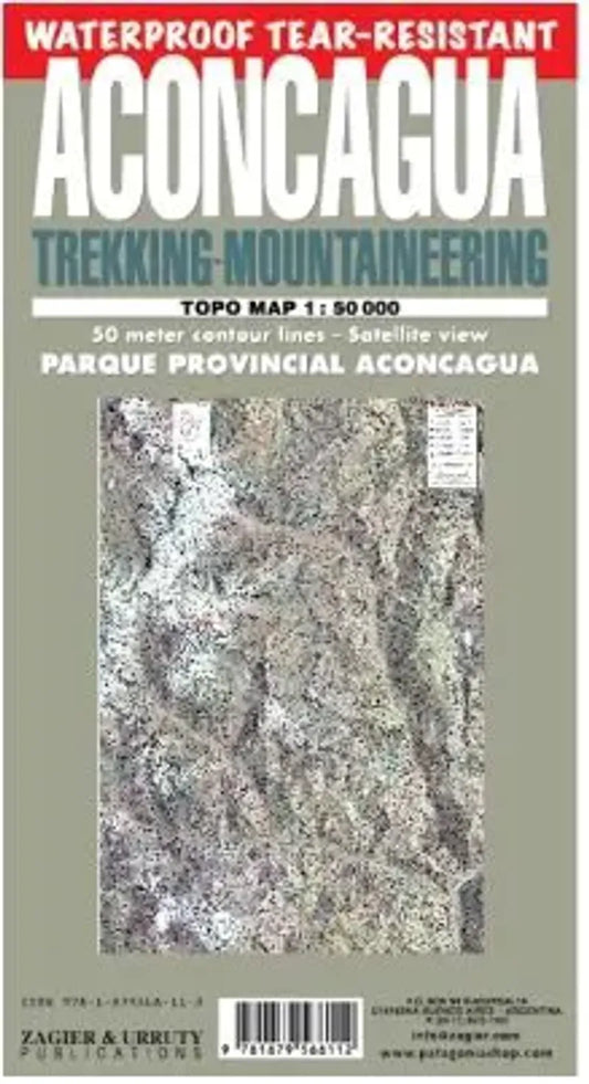 Aconcagua Trekking - Mountaineering Map by Zagier & Urruty
