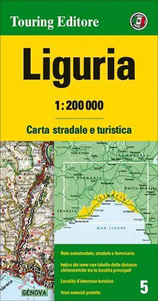 Liguria Travel Map l Touring Club of Italy
