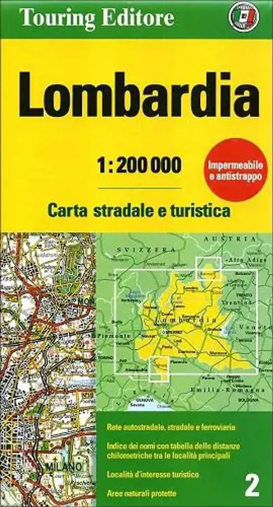 Lombardy Travel Map l Touring Club of Italy