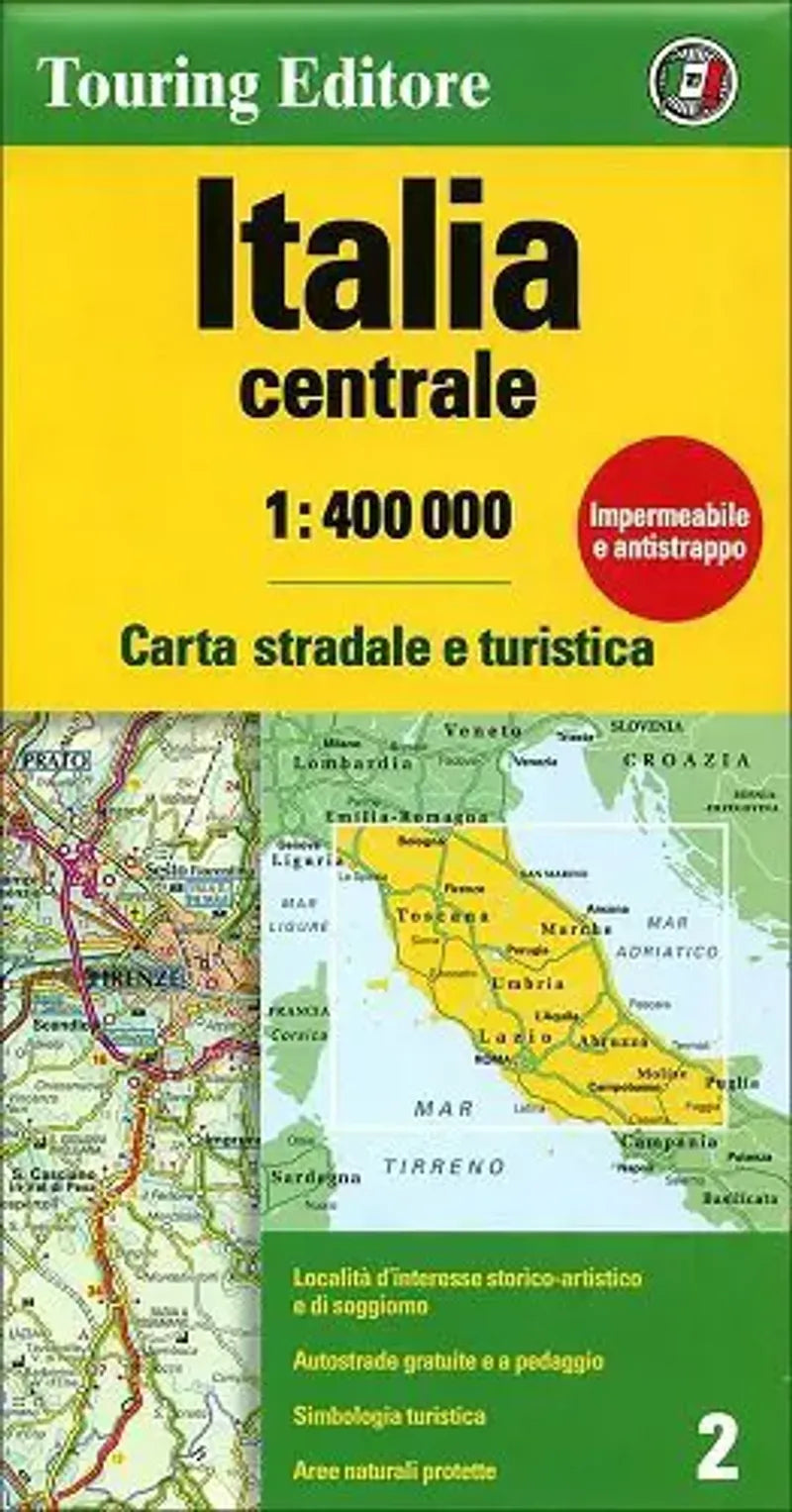 Italy - Central Travel Map l Touring Club of Italy