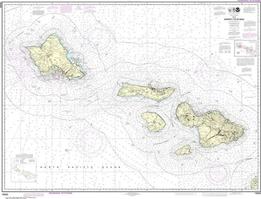 Nautical Chart 19340, Hawai'i to O'ahu