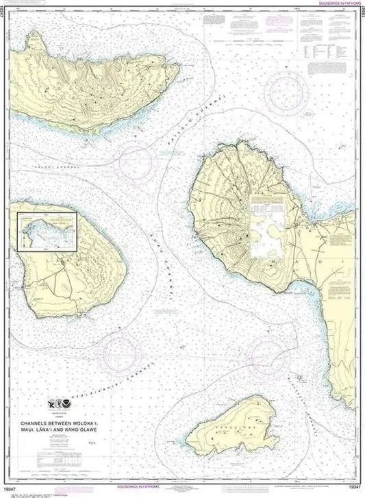 Nautical Chart 19347 - Channels between Moloka'i, Maui, Lana'i