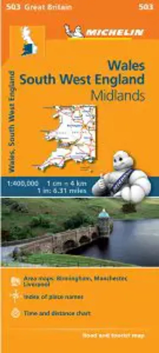SW England, Wales & Midlands Travel Map