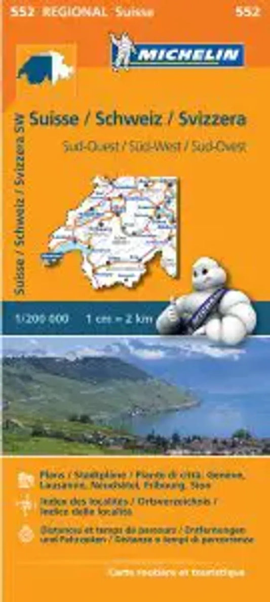 Switzerland Southwest Travel Map