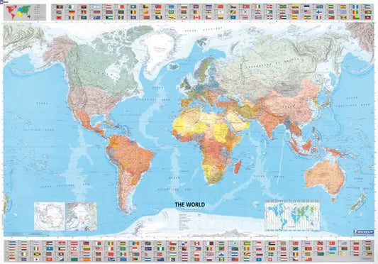 Political World Map with Flags