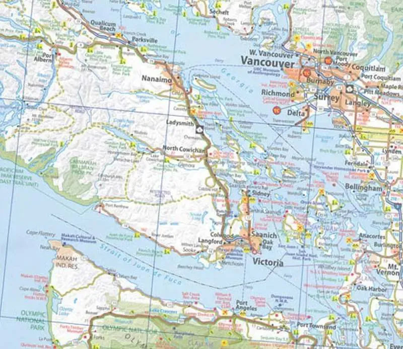 Pacnw Map. Simple Pacific Northwest Regional Map - WA, OR β Metsker Maps