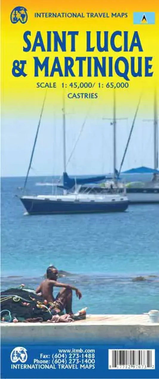 St. Lucia & Martinique Travel Map