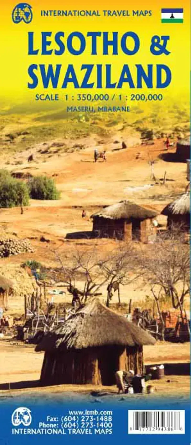 Lesotho & Swaziland (Eswatini) Travel Map