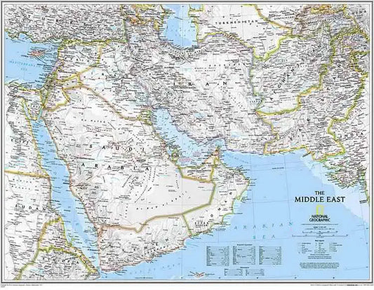 Middle East Wall Map by National Geographic