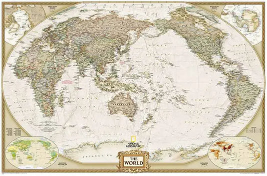 Pacific Centered World Map - Executive Style by National Geographic