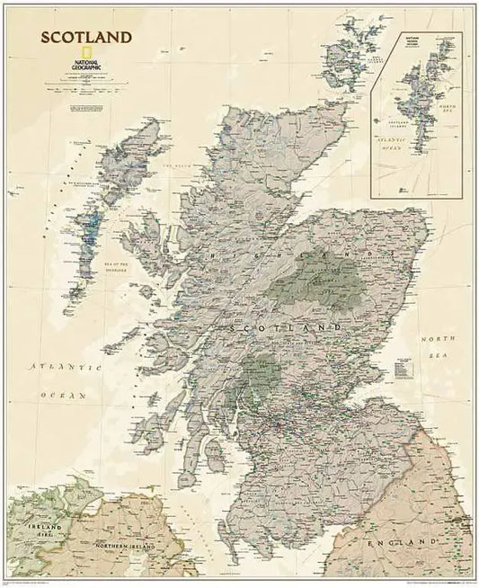 Scotland Executive Series Map by National Geographic