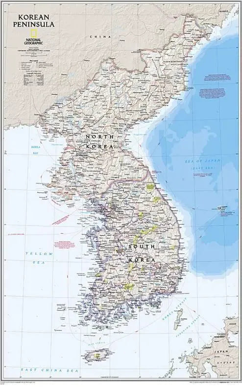 Korean Peninsula Map by National Geographic