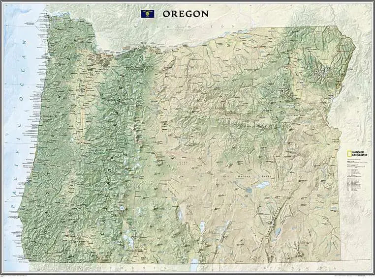 Oregon Wall Map by National Geographic