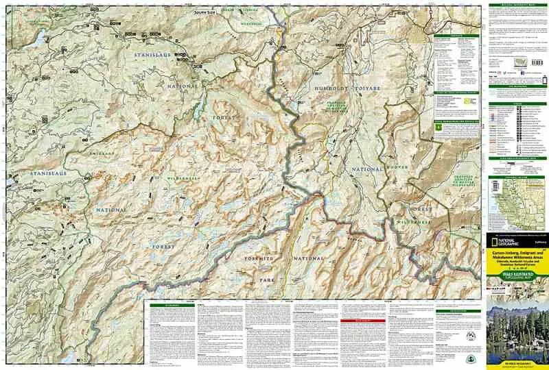 Carson-Iceberg, Emigrant & Mokelumne Wilderness Areas Map