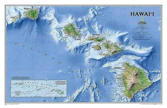 Hawaii Wall Map by National Geographic
