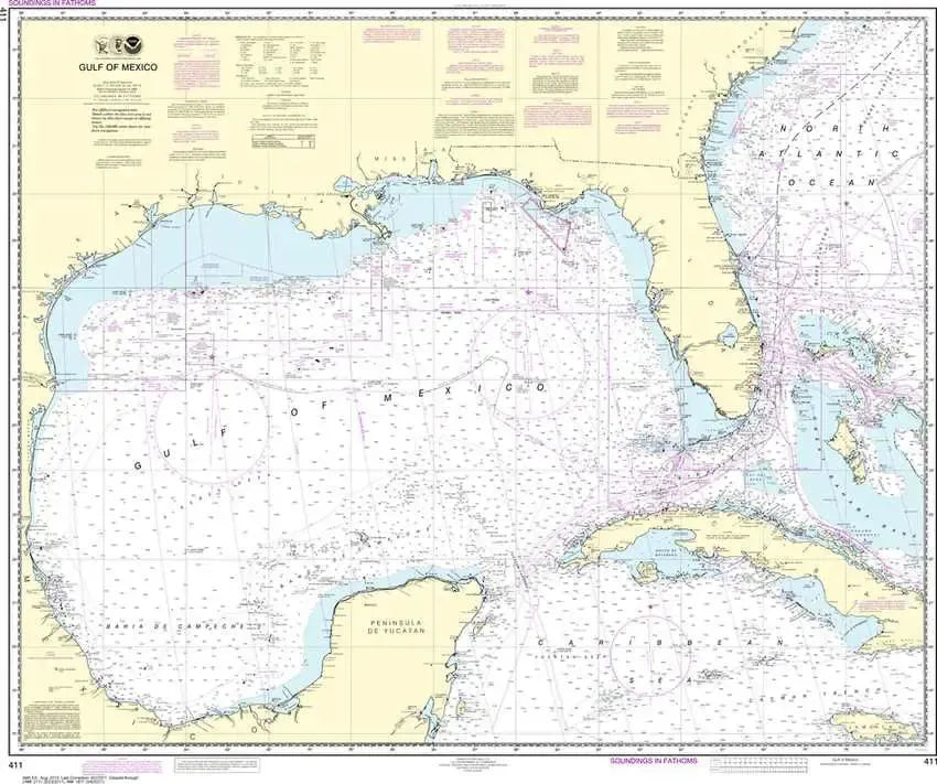 Nautical Chart 411 Gulf Of Mexico